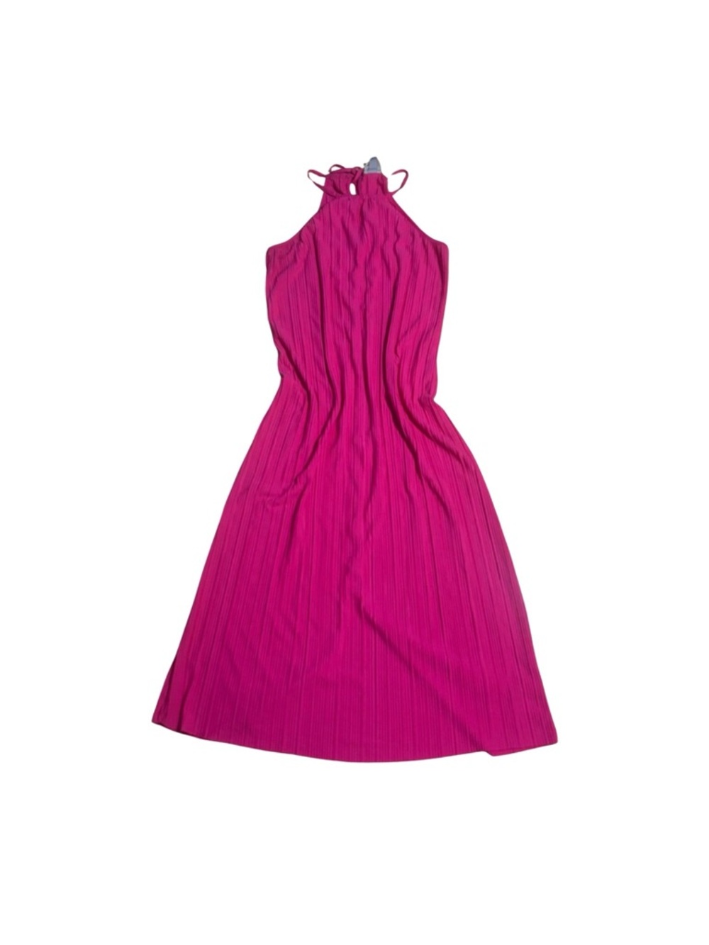 Sleeveless Barbie Pink Halter Maxi Spring Dress | Size Small